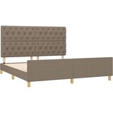  Posteljni okvir z vzglavjem taupe 160x200 cm blago, (20905680) | Shoptok.si