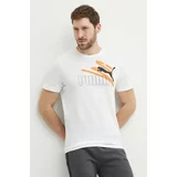 Puma Bombažna kratka majica moška, bela barva, 678988