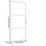  Unutarnja vrata 93 x 201,5 cm Bijela od ESG stakla i aluminija | shoptok.hr