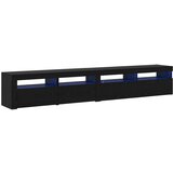 vidaXL TV omarice 2 kosa z LED lučmi Črna hrastovina inženirski les, TV omarica z LED Črna hrastovina 120x35x40 cm inženirski les Cene