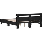  Okvir kreveta s uzglavljem crni 140x190 cm konstruiranog drva | shoptok.hr