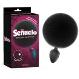 CHISA NOVELTIES Chisa Senuelo Small Bunny Tail Butt Plug Black Cene