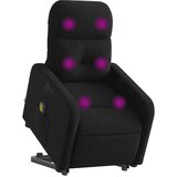  Električni masažni naslonjač na podizanje od tkanine crni | shoptok.hr