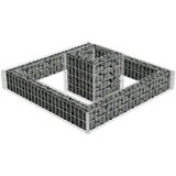 vidaXL Gabionsko cvetlično korito iz pocinkanega jekla 120x120x20 cm | Shoptok.si