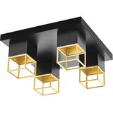 Eglo montebaldo stropna/4, led, gu10, 4x5w, crno/zlatna | shoptok.hr