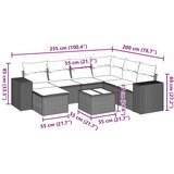  8-dijelni set vrtnih sofa od poliratana s jastucima svjetlosivi | shoptok.hr