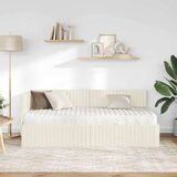  Kutni krevetni okvir s madracem 2 pcs Krema Baršun | shoptok.hr