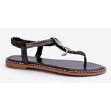 EVENTO Women's Flat Sandals With Decorative Flower Silver Edoni | shoptok.hr