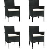 vidaXL 5-dijelni vrtni bistro set od poliratana s jastucima crni | shoptok.hr