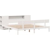 vidaXL Krevet s regalom z knjige bez madraca bijeli 200x200cm borovina | shoptok.hr
