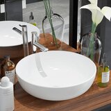 vidaXL Umivalnik Okrogel Keramičen Bele Barve 41,5x13,5 cm Cene
