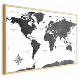 Plakat - Monochromatic Map 90x60 Zlatni okvir | shoptok.hr