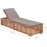  Ležalnik s temno sivo blazino trdna tikovina | Shoptok.si