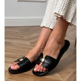 Gemre Black women's flip-flops with decoration on the strap Lavender | ePonuda.com