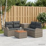 Set sofe 6 kom. Siva i tamno siva Poli Rattan i čelik | shoptok.hr