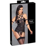 Cottelli Bondage - zgornji del z naramnicami in tangicami (črn) - M | Shoptok.si