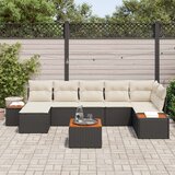  Set od 8 komada garniture za vrt s jastučićima Crni poli ratan akacija | shoptok.hr