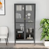 Ormarić za izlaganje antracit 90x40x180 cm čelik/kaljeno staklo | Eponuda.ba