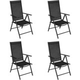 Maison Chic Zložljivi Vrtni Stoli - Stol za vrti 4 kosi aluminij in tekstil črne barve JS2842, (21876234) Cene