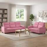  Set sofe 2 pcs Ružičasta Tkanina Cijene