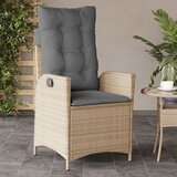 Maison Chic Nastavljiv Vrtni Stoli - Stol za vrt z blazino bež poli ratan JS41, (21878694) | Shoptok.si