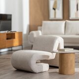 Ixia Bež fotelj iz tkanine bouclé – | Shoptok.si