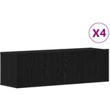  Set TV ormarića od 4 dijela za zidnu ugradnju crni hrast MDF | shoptok.hr