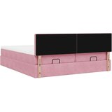 vidaXL Otomanski posteljni okvir z vzmetnicami roza 200x200cm žamet | Shoptok.si