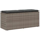  Vrtna klupa s jastukom siva 110x40x44 cm poliratan | shoptok.hr