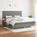 The Living Store Box spring postelja z vzmetnico temno siva 200x200 cm blago - Box Spring Postelja, (21518363) | Shoptok.si