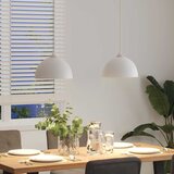  Viseće svjetiljke 2 kom podesive visine E27 bijela Ø 30cm metal | shoptok.hr