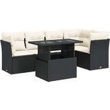 vidaXL 6-dijelni set vrtnih sofa s jastucima crni od poliratana | shoptok.hr