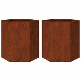  Vrtne sadilice 2 kom šesterokutna 46x40x45 m vremenski čelik | Eponuda.com
