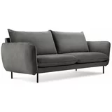 Cosmopolitan Design Temno siv žameten kavč Vienna, 160 cm