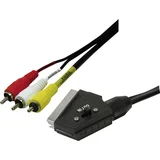 SCART / Cinch tv, prijamnik priključni kabel [1x muški konektor SCART - 3x muški cinch konektor] crna