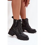 VINCEZA Leather Women's Block Heel Boots Insulated | shoptok.hr