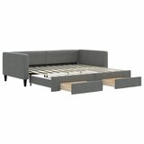  Dnevni krevet na razvlačenje i ladice tamnosivi 100 x 200 cm | shoptok.hr