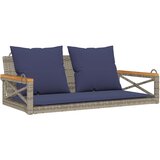 vidaXL Gugalna klop z blazinami siva 109x62x40 cm poli ratan, (21208259) | Shoptok.si