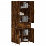  Visoka komoda dimljeni hrast 69,5x34x180 cm konstruiranog drva | shoptok.hr