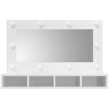 Ormarić s ogledalom LED svjetlima sjajni bijeli 90x31,5x62 cm | Eponuda.com
