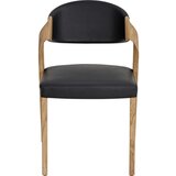 Voglauer stol, les, usnje črna, barve hrasta | Shoptok.si