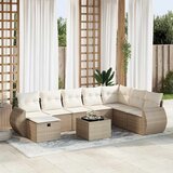 vidaXL 9-dijelni set vrtnih sofa s jastucima bež od poliratana | shoptok.hr