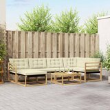  Set vanjskih sofa 7 kom. Bijela i krem Čvrsto drvo akacije 79 x 79 x 37 cm | shoptok.hr