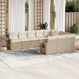 vidaXL 10-dijelni set vrtnih sofa s jastucima bež od poliratana | shoptok.hr