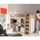 MID.YOU Visoka Postelja Unit, Barva Hrasta, Bela, 90x200 | Shoptok.si
