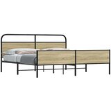  Metalni okvir kreveta bez madraca boja hrasta sonome 183x213 cm | shoptok.hr
