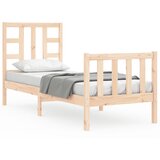 The Living Store Posteljni okvir z vzglavjem trden les - Posteljni Okvir, (21525956) | Shoptok.si