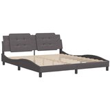 vidaXL posteljni okvir z vzglavjem siv 180x200 cm umetno usnje, (21111715) | Shoptok.si