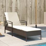 Maison Chic Ležalnik - Sončna ležalnik z blazino rjav 63x200x81 cm poli ratan, (22043336) | Shoptok.si
