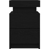  Noćni ormarić s LED svjetlima 2 kom Crna hrast 35x39x55 cm | shoptok.hr